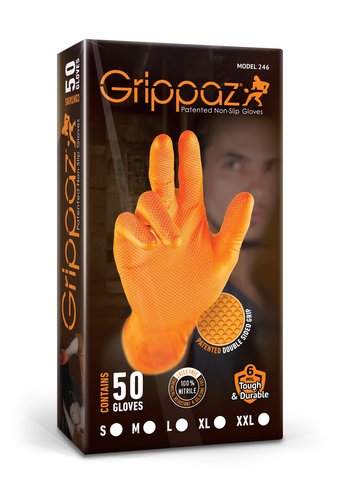 Работни ръкавици Grippaz Orange L кутия 50 бр.
