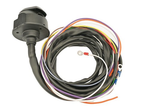 Electrical set for towbar, length 2,0m with 13-pin socket with fog lightcut-off, wires in two PVC tubes, 9 wires only for lighting functions