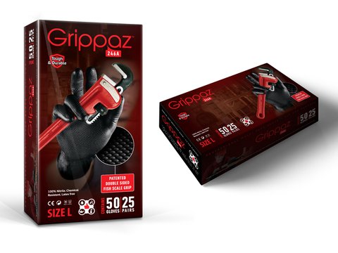 Работни ръкавици Grippaz Black XXL кутия 50 бр.