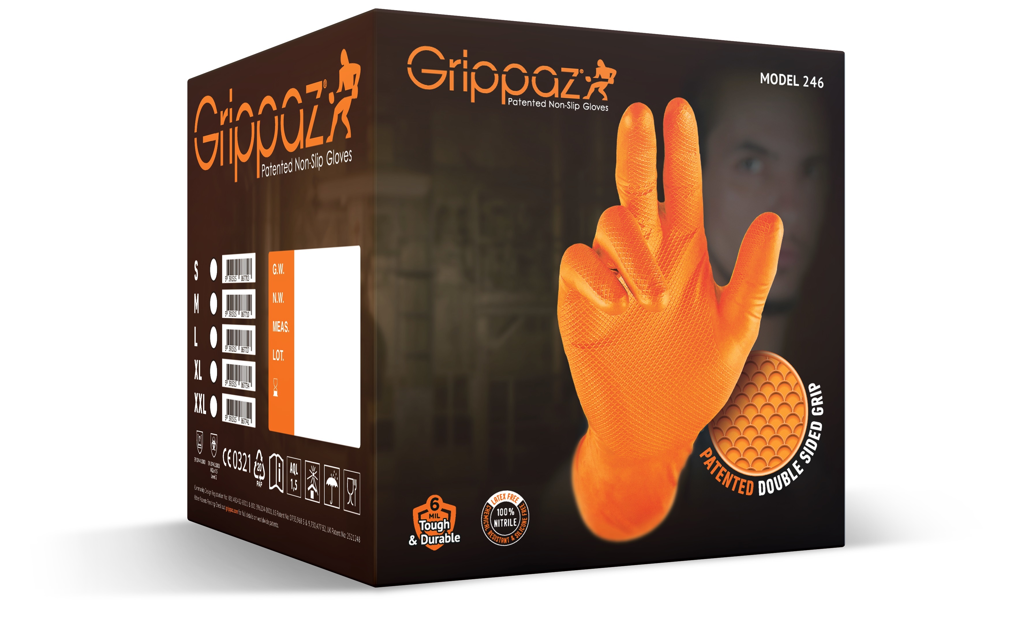 Работни ръкавици Grippaz Orange M кутия 50 бр.